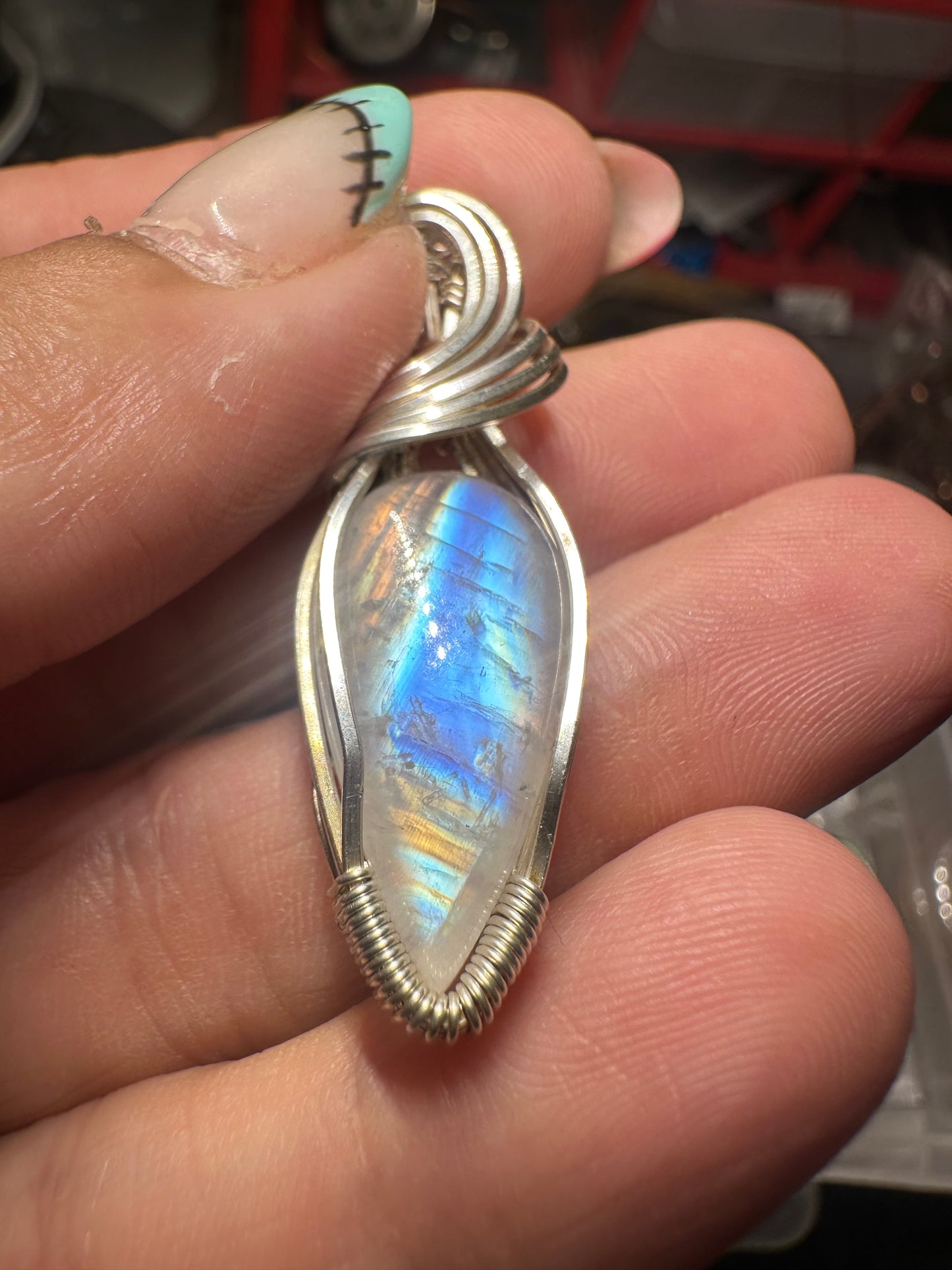Moonstone sterling pendant