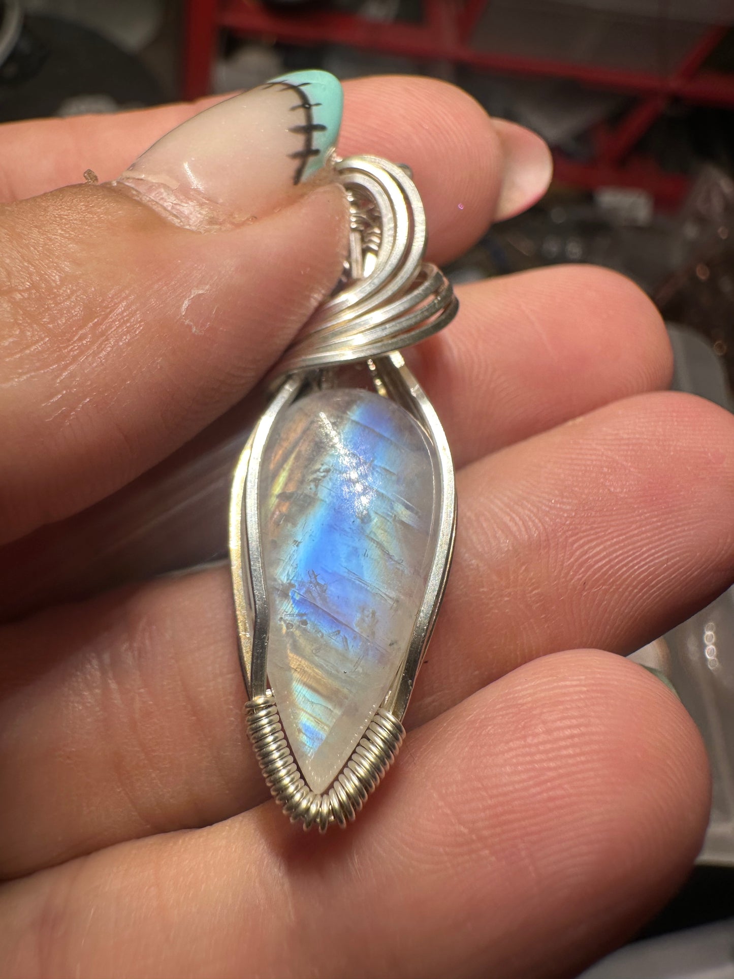 Moonstone sterling pendant
