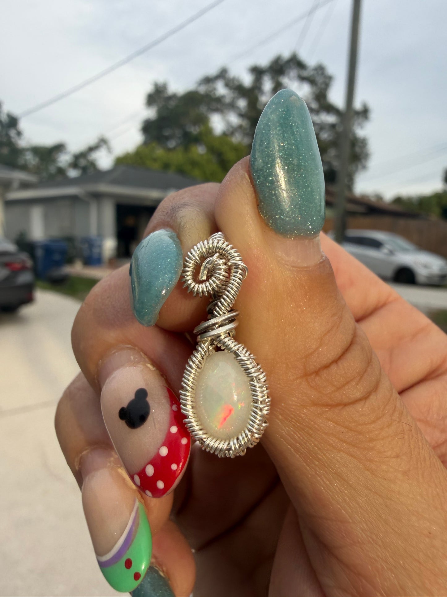 Opal Sterling pendant