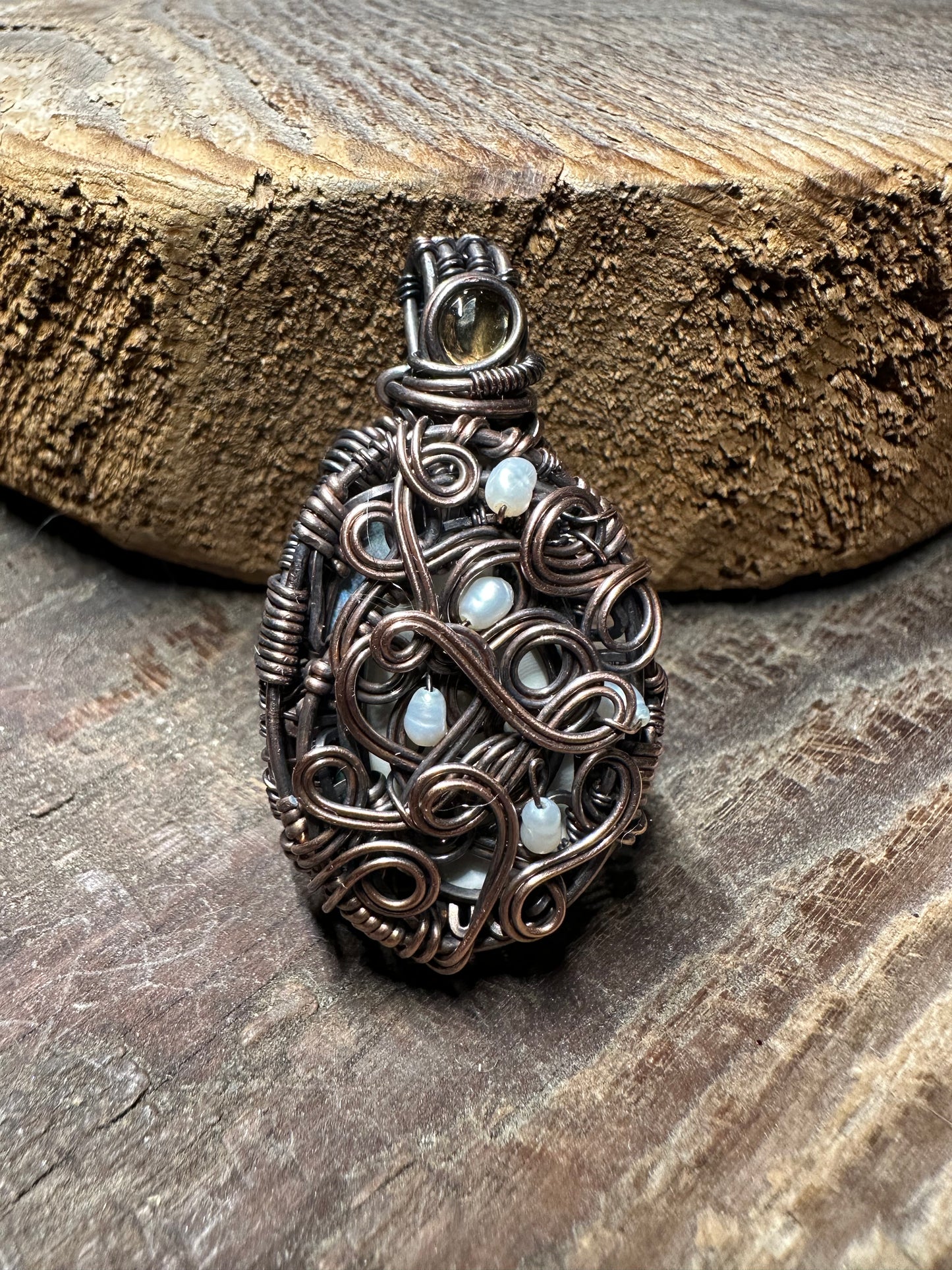 Picture locket copper pendant