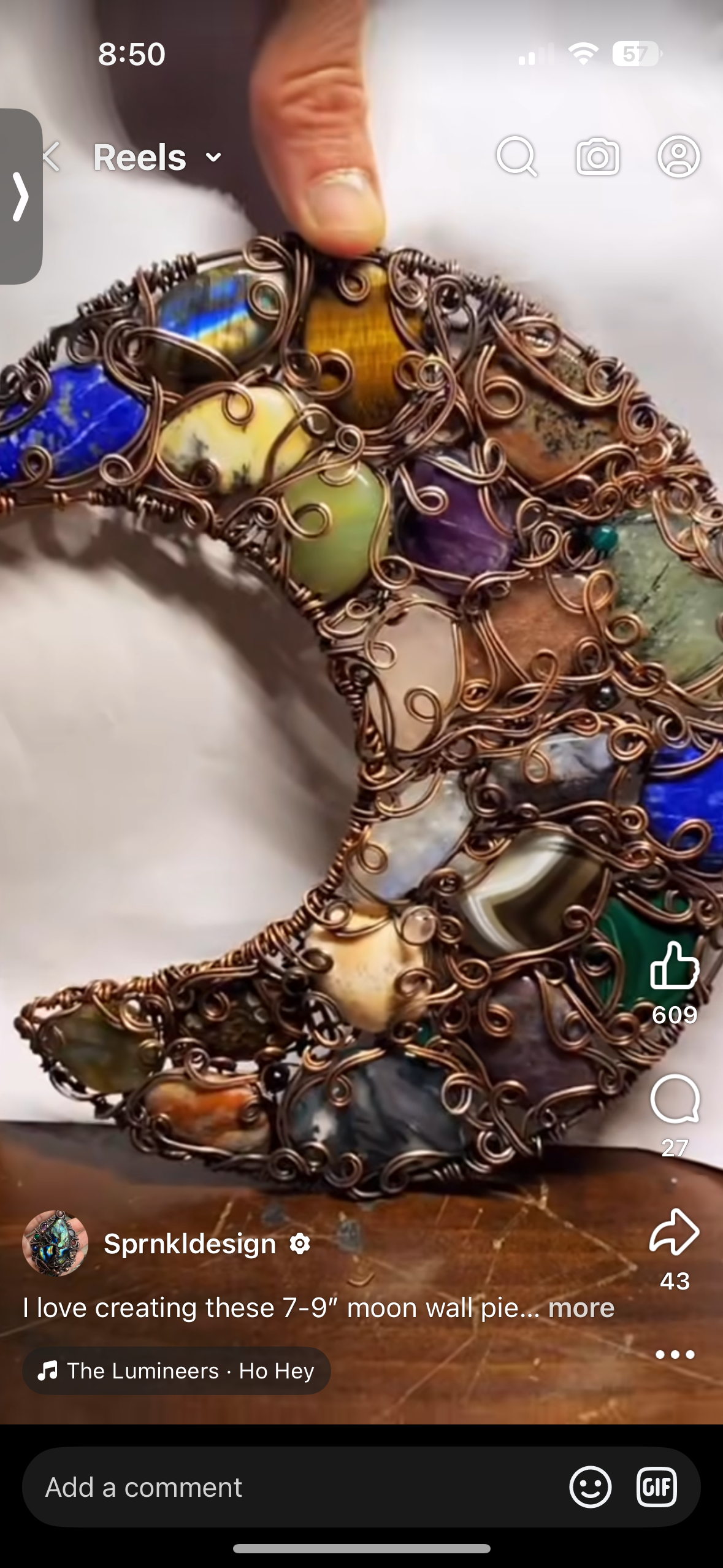 Custom crystal Moon wall art