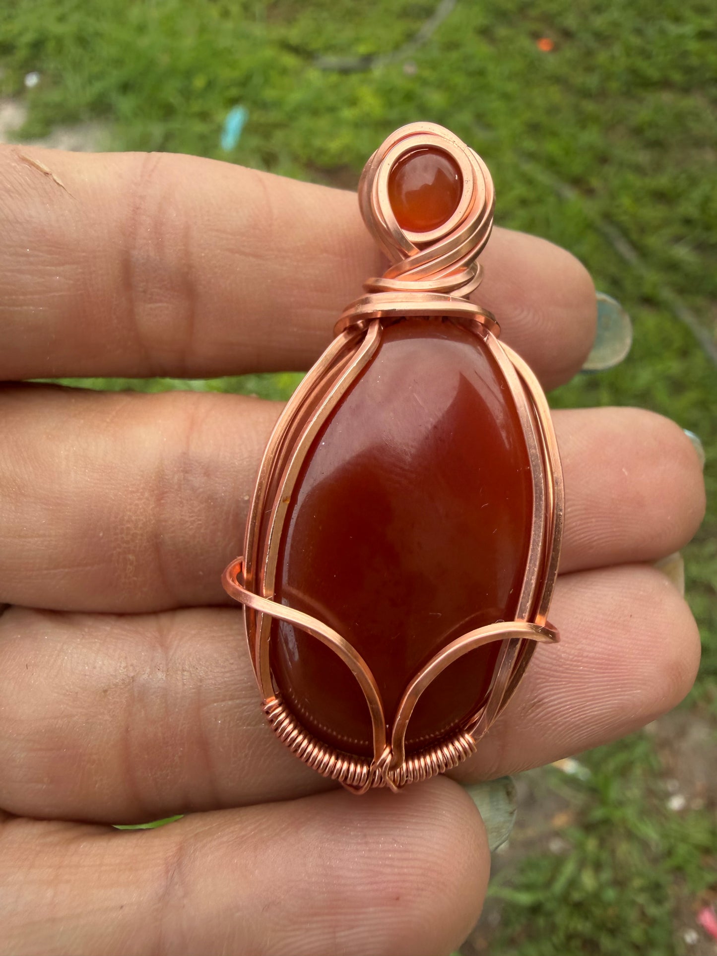 Aries copper pendant