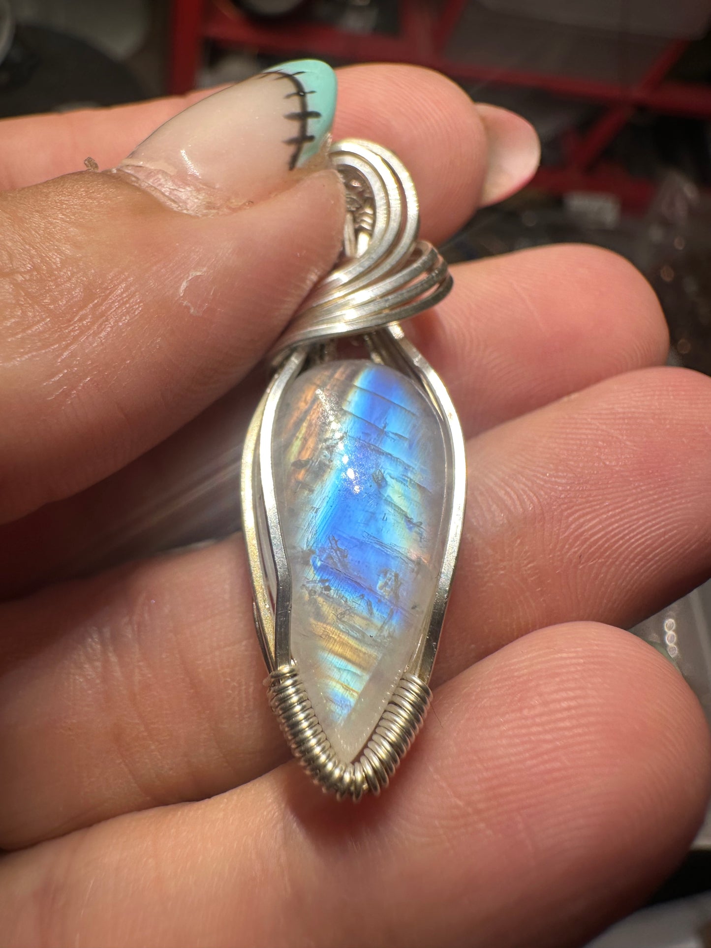 Moonstone sterling pendant