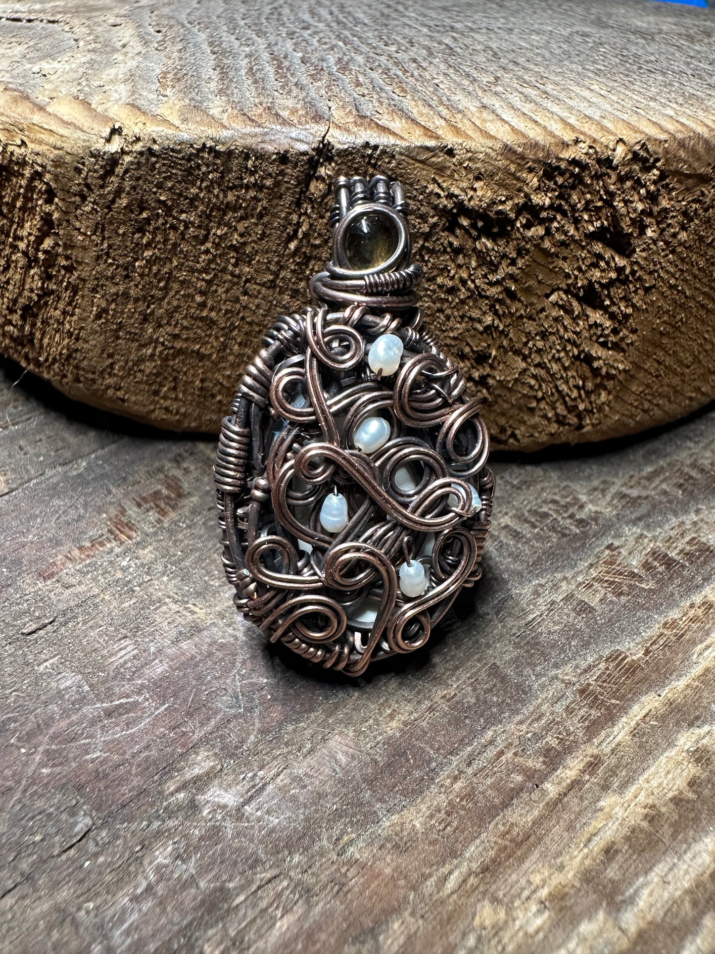 Picture locket copper pendant