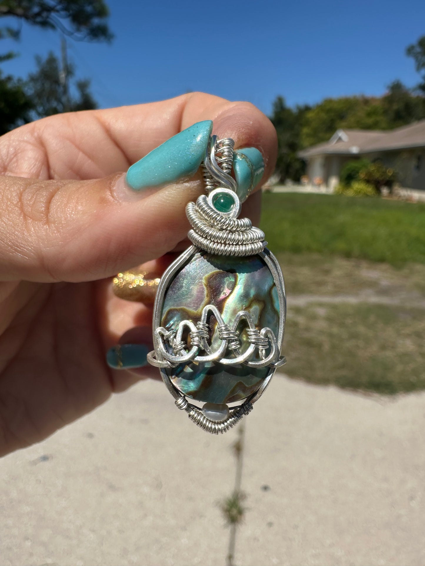 Abalone shell Sterling pendant