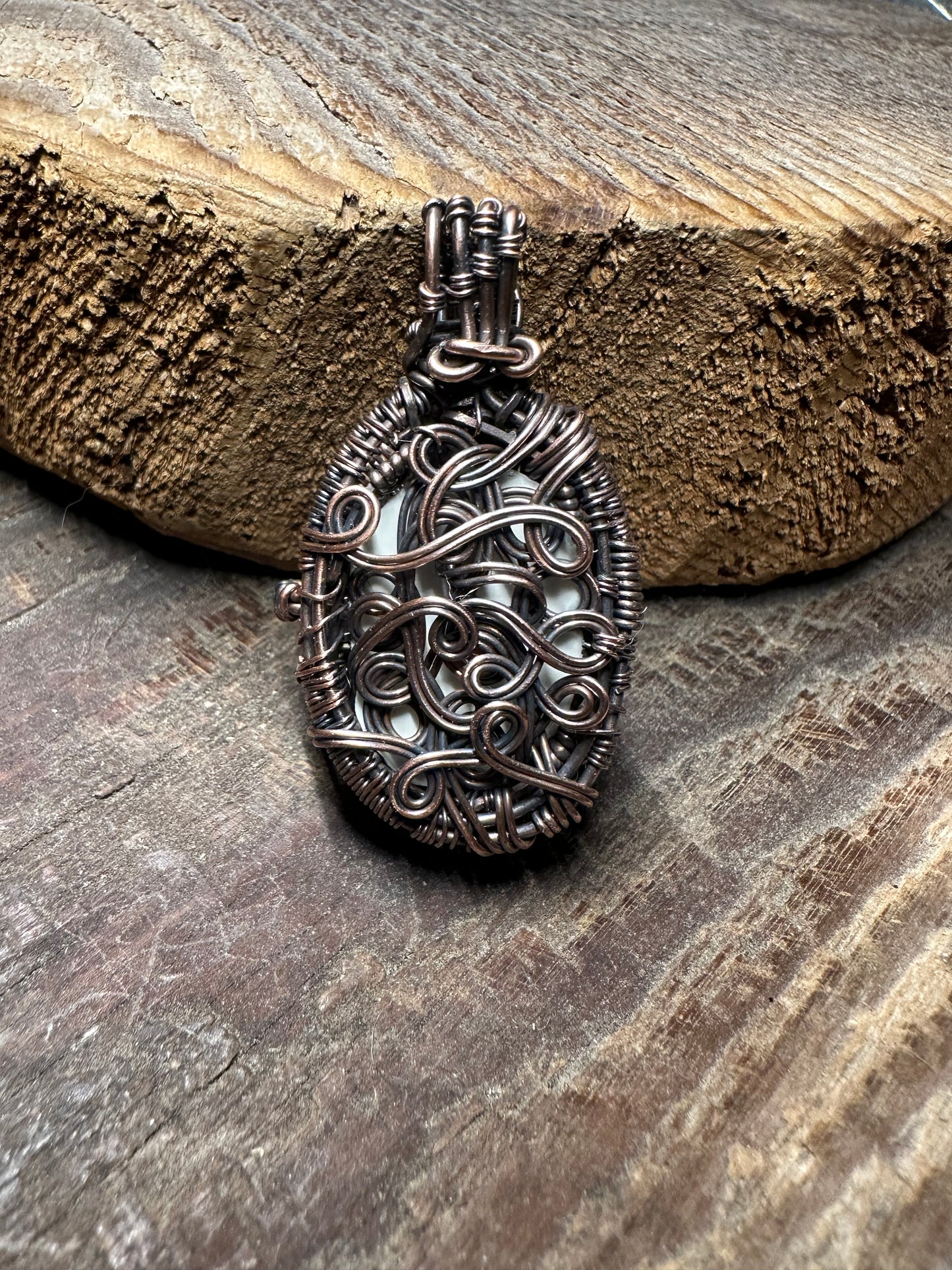 Picture locket copper pendant