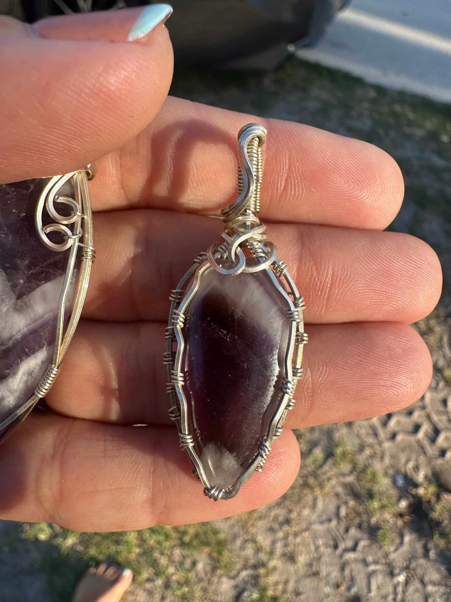 Amethyst sterling pendant