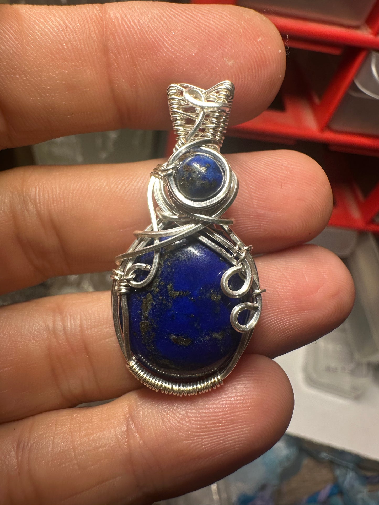 Lapis lazuli sterling pendant