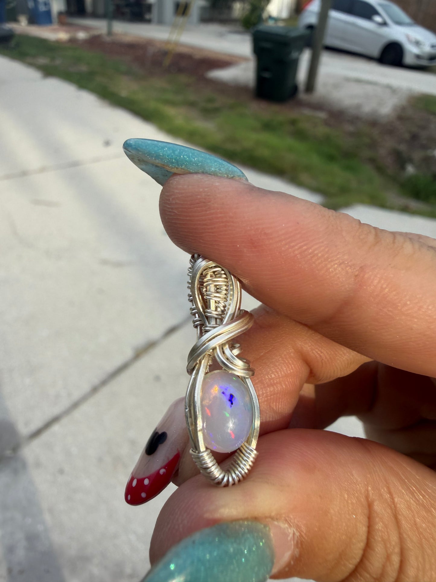 Mini Opal Sterling pendant