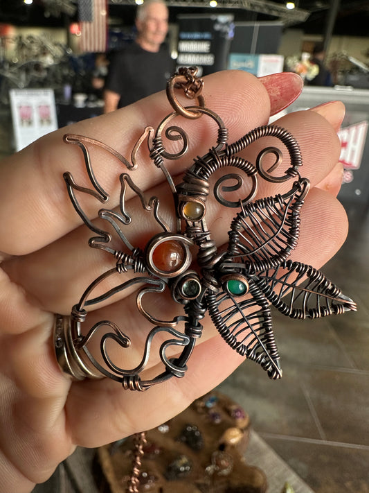 4 element copper pendant