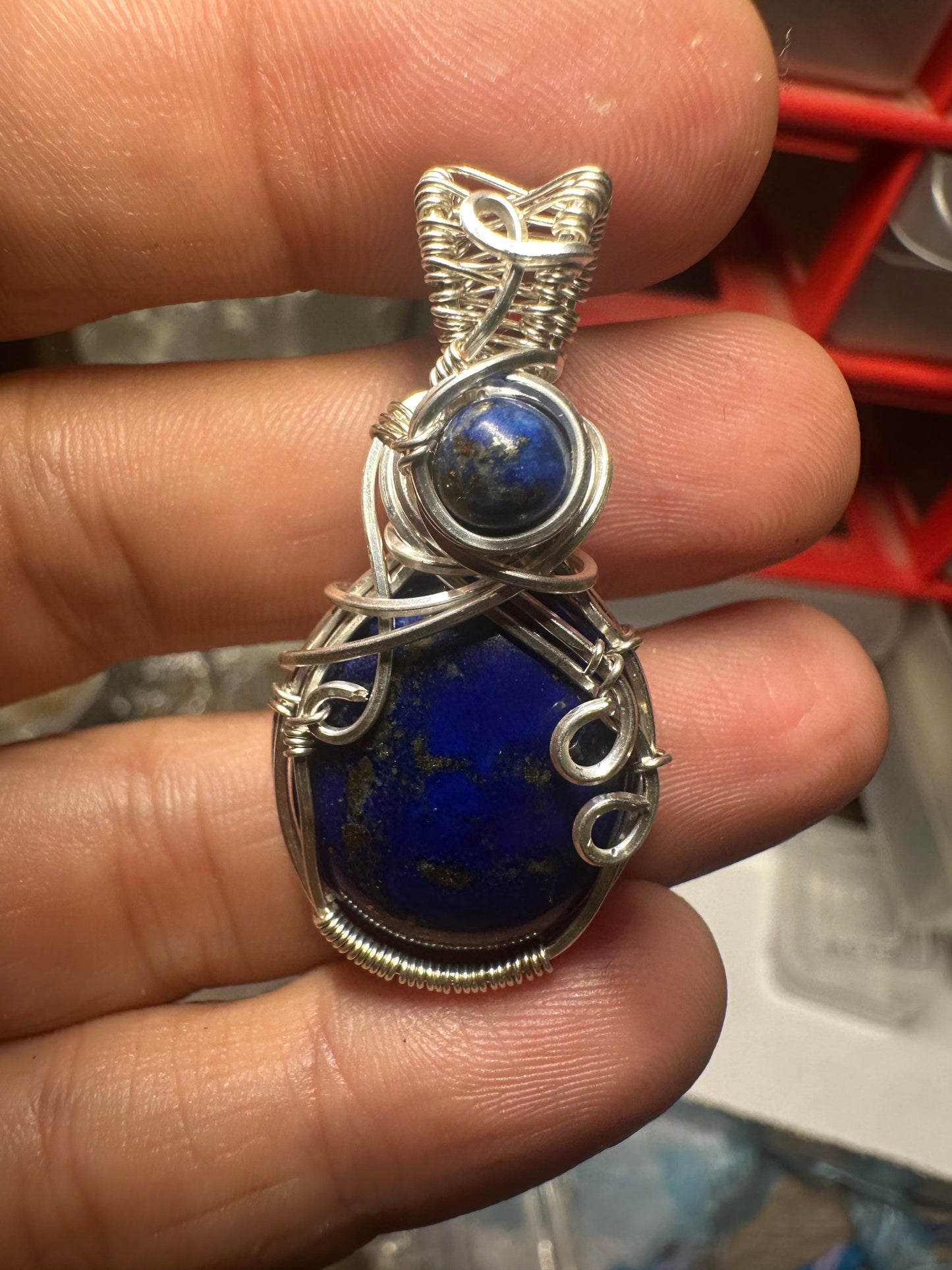 Lapis lazuli sterling pendant