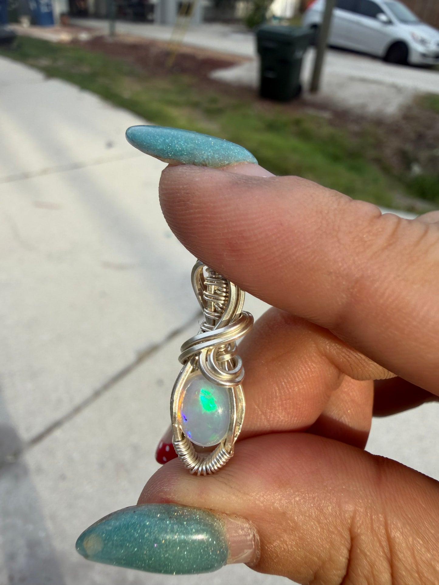 Mini Opal Sterling pendant
