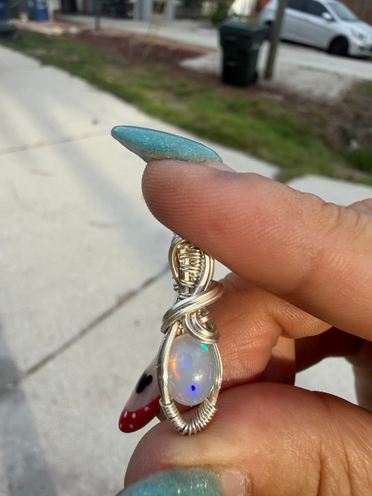 Mini Opal Sterling pendant