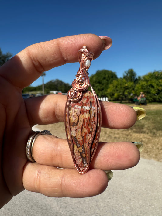 Drusy agate copper pendant