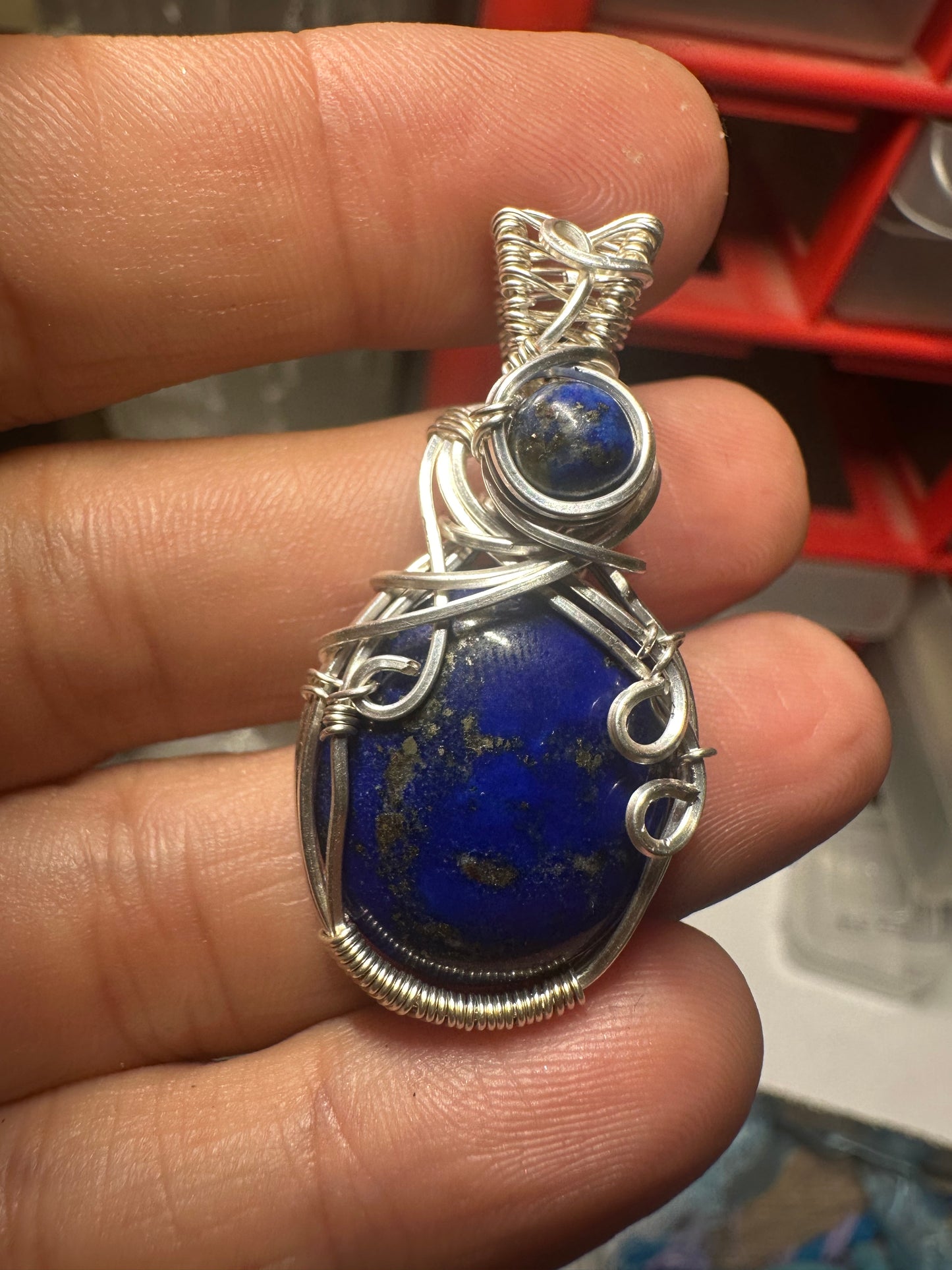 Lapis lazuli sterling pendant