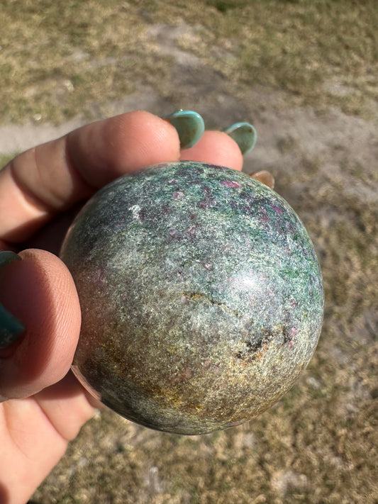 Ruby fuchsite sphere