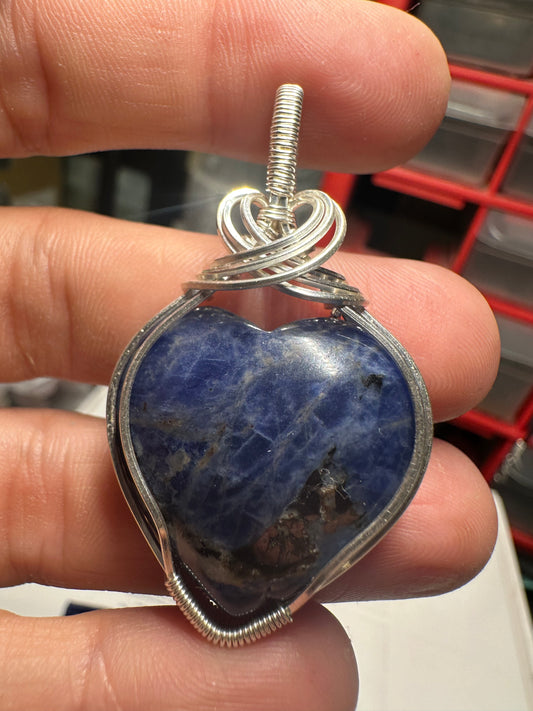 Sodalite sterling pendant