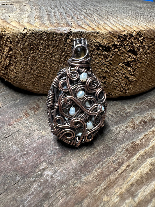 Picture locket copper pendant