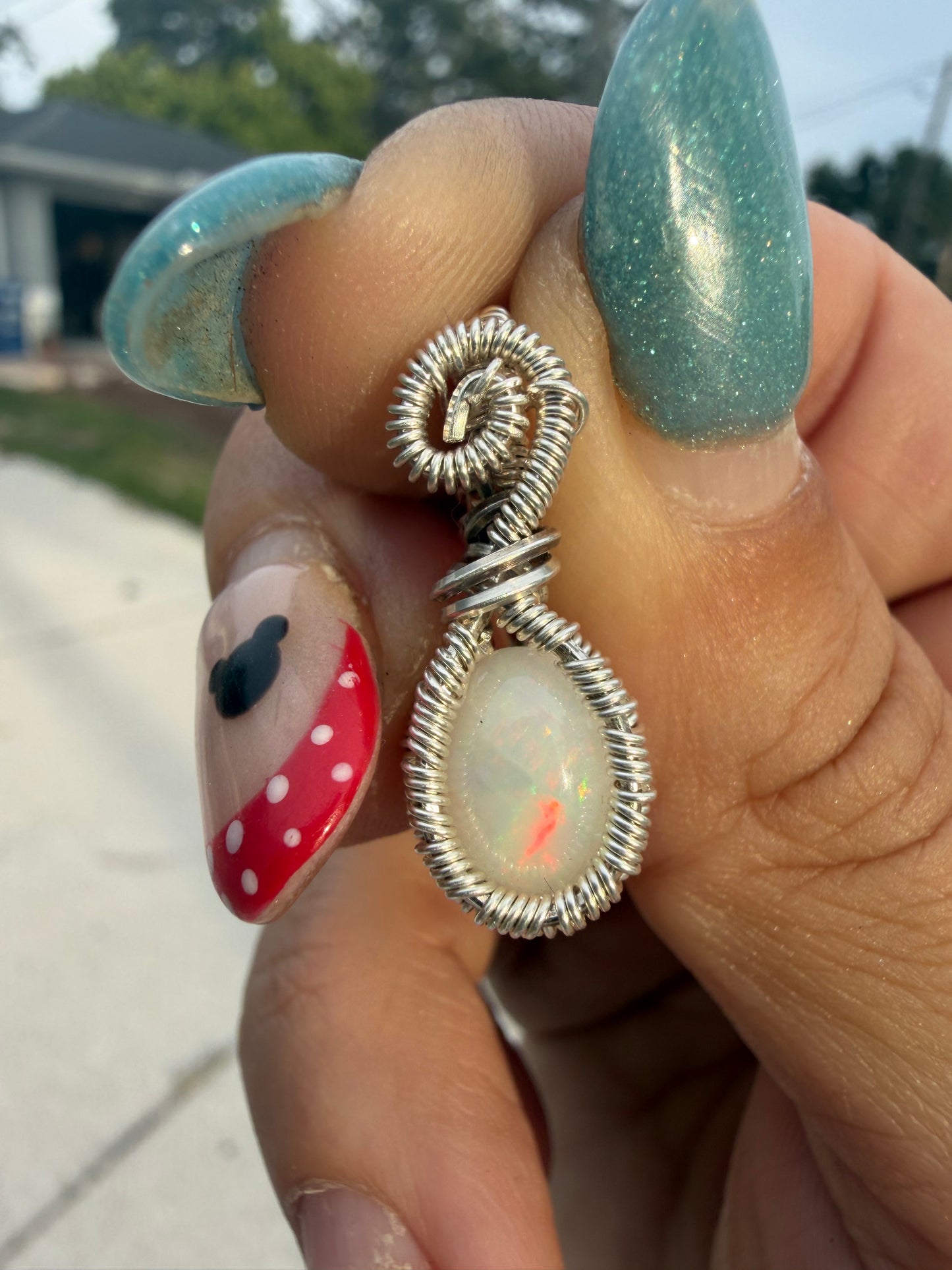 Opal Sterling pendant