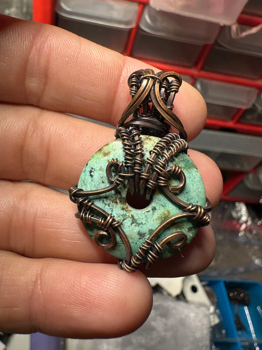 Turquoise copper pendant