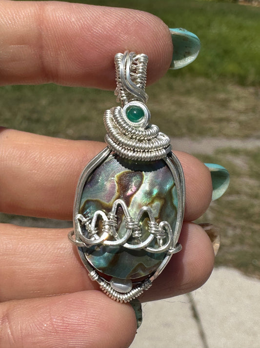 Abalone shell Sterling pendant