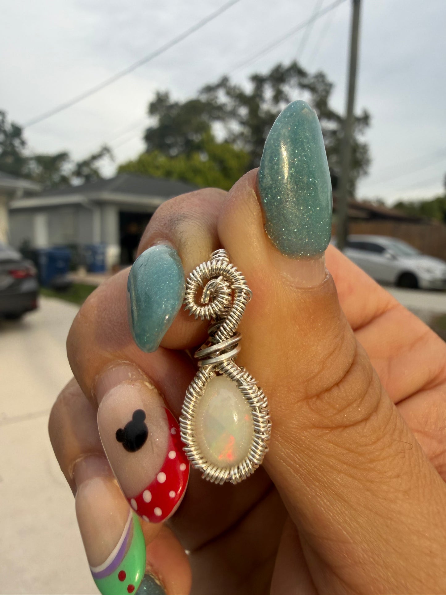 Opal Sterling pendant