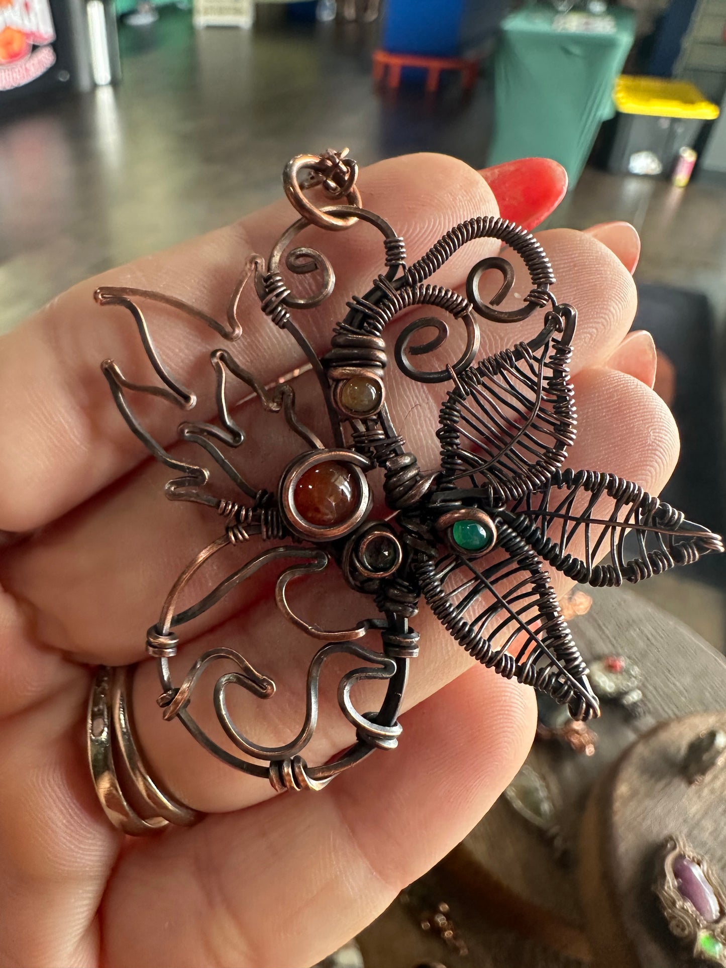 4 element copper pendant