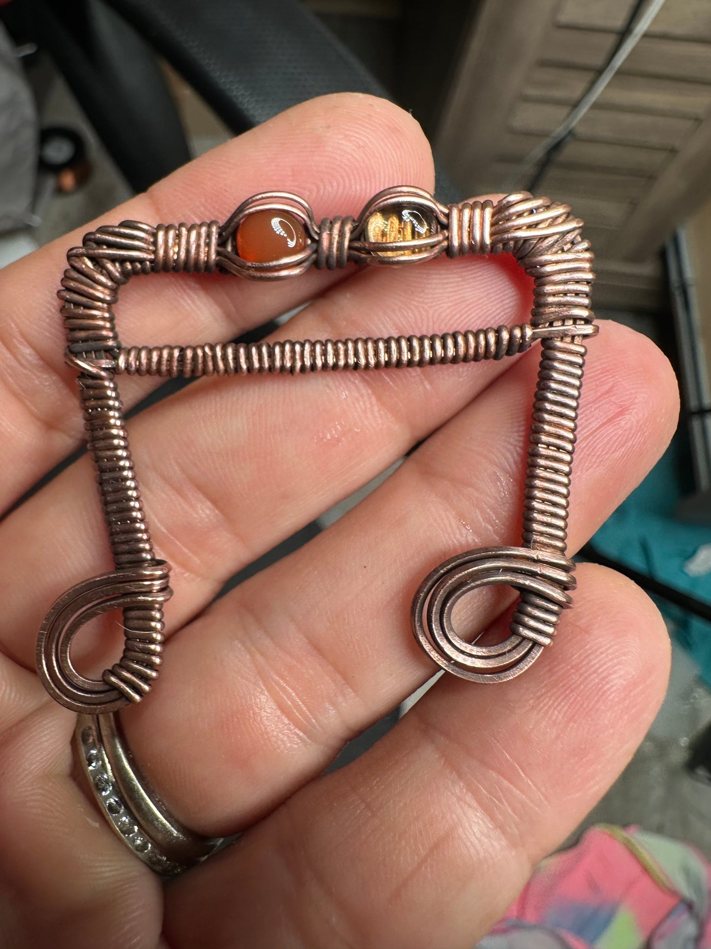 Sixteenth Note copper pendant