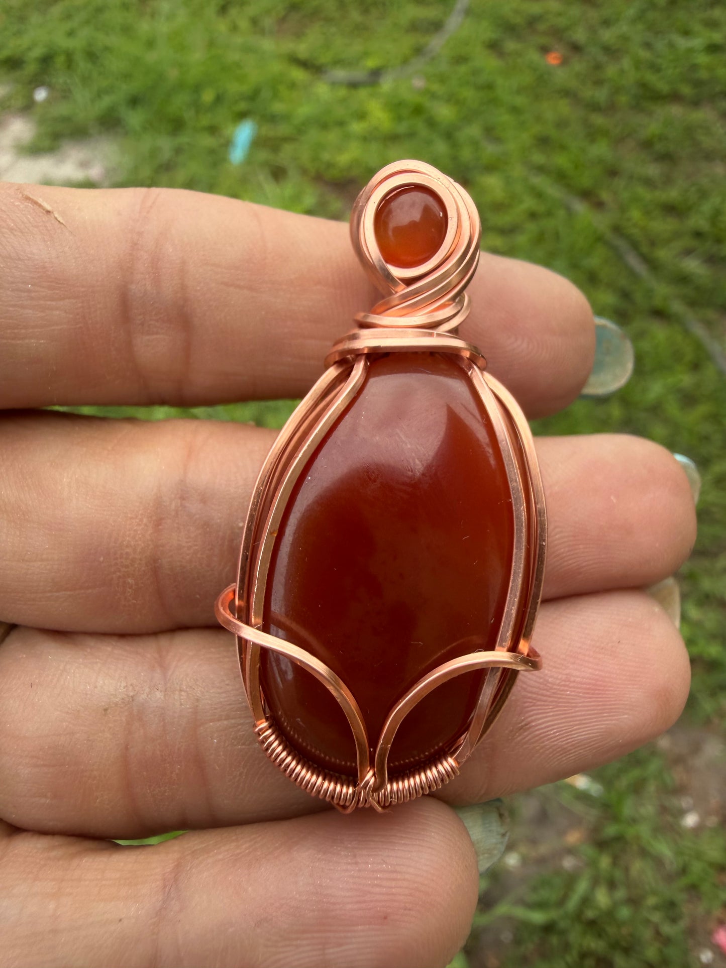 Aries copper pendant