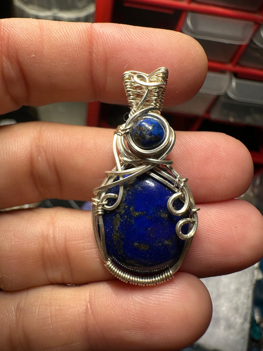 Lapis lazuli sterling pendant