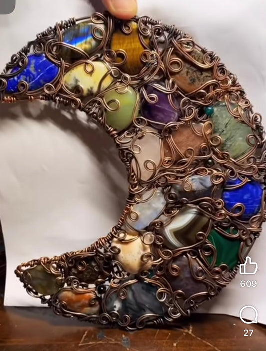 Custom crystal Moon wall art