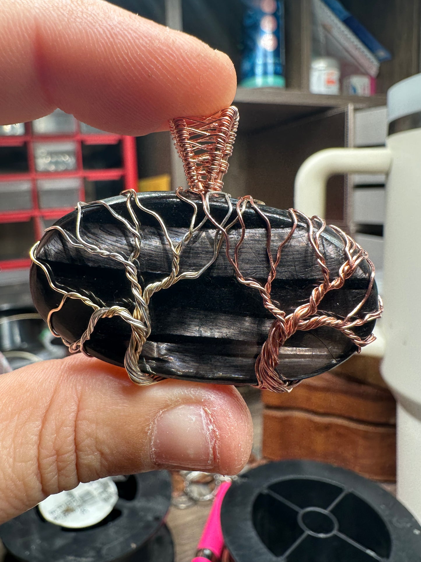 Double tree of life pendant