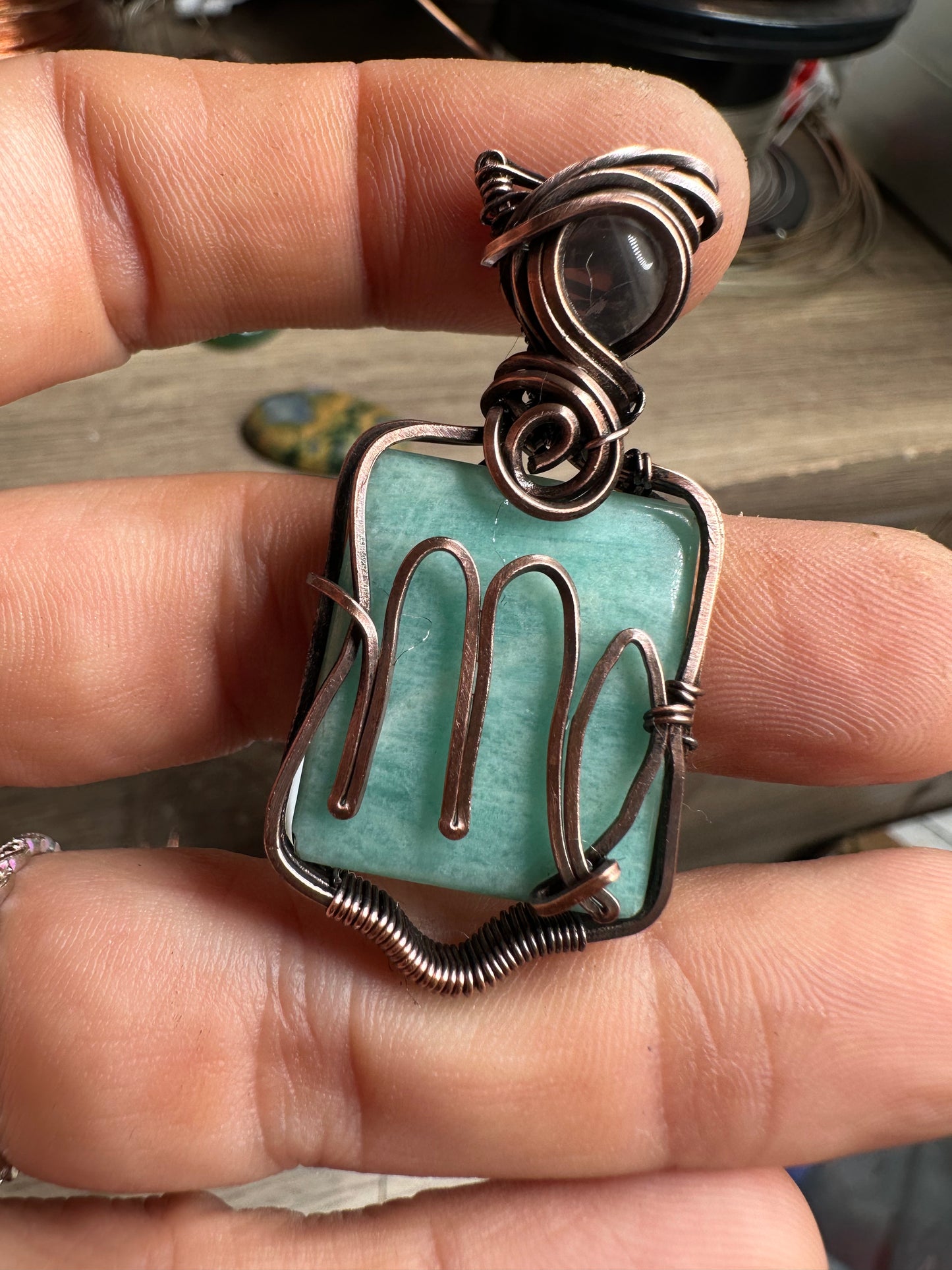 Virgo Amazonite Copper pendant