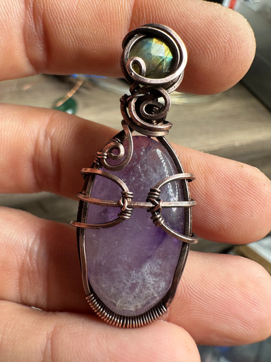 Pisces Amethyst Copper pendant